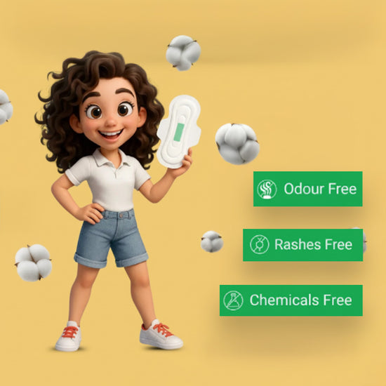 Bamboo Pads – Soft, Rash-Free Sanitary Napkins (L) Walking Style